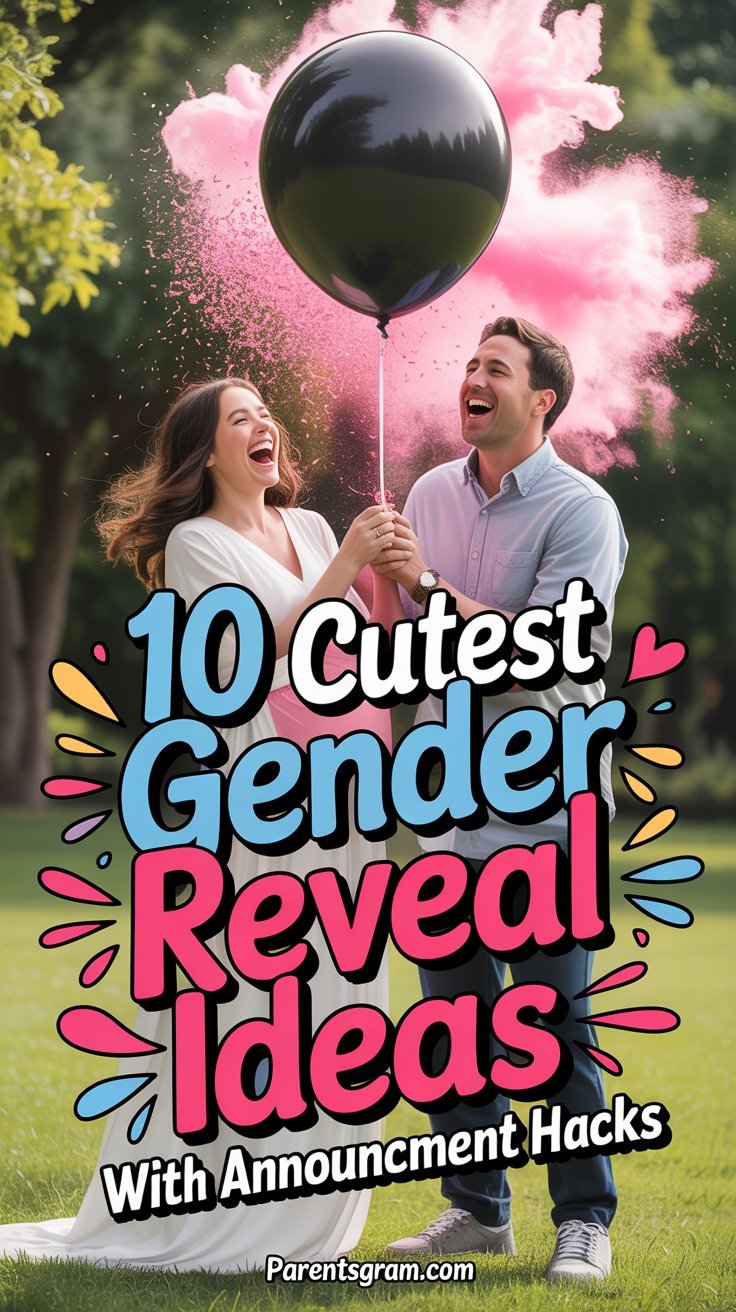 gender reveal party moment expectant parents