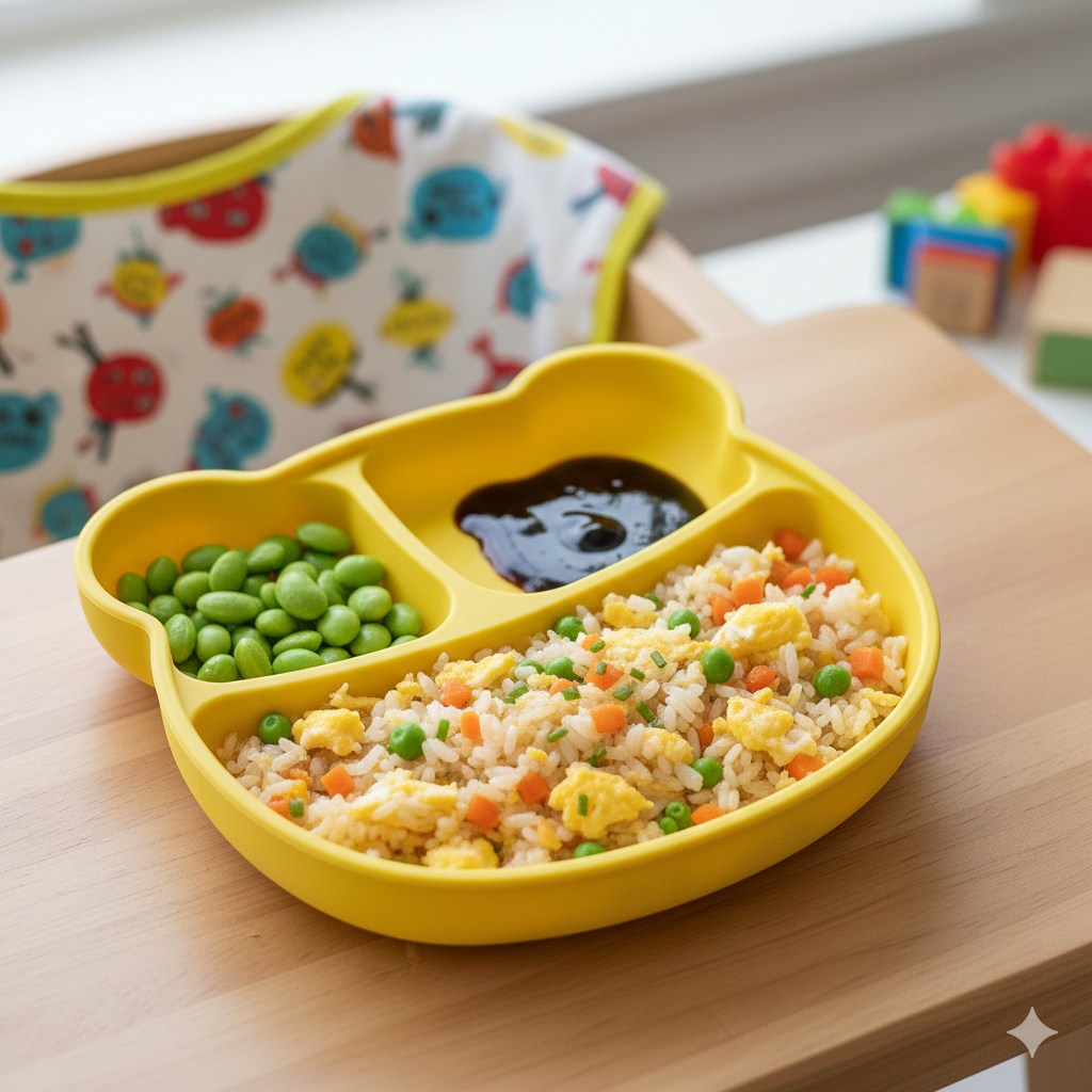 egg fried rice toddler version easy 5 ingredient meal