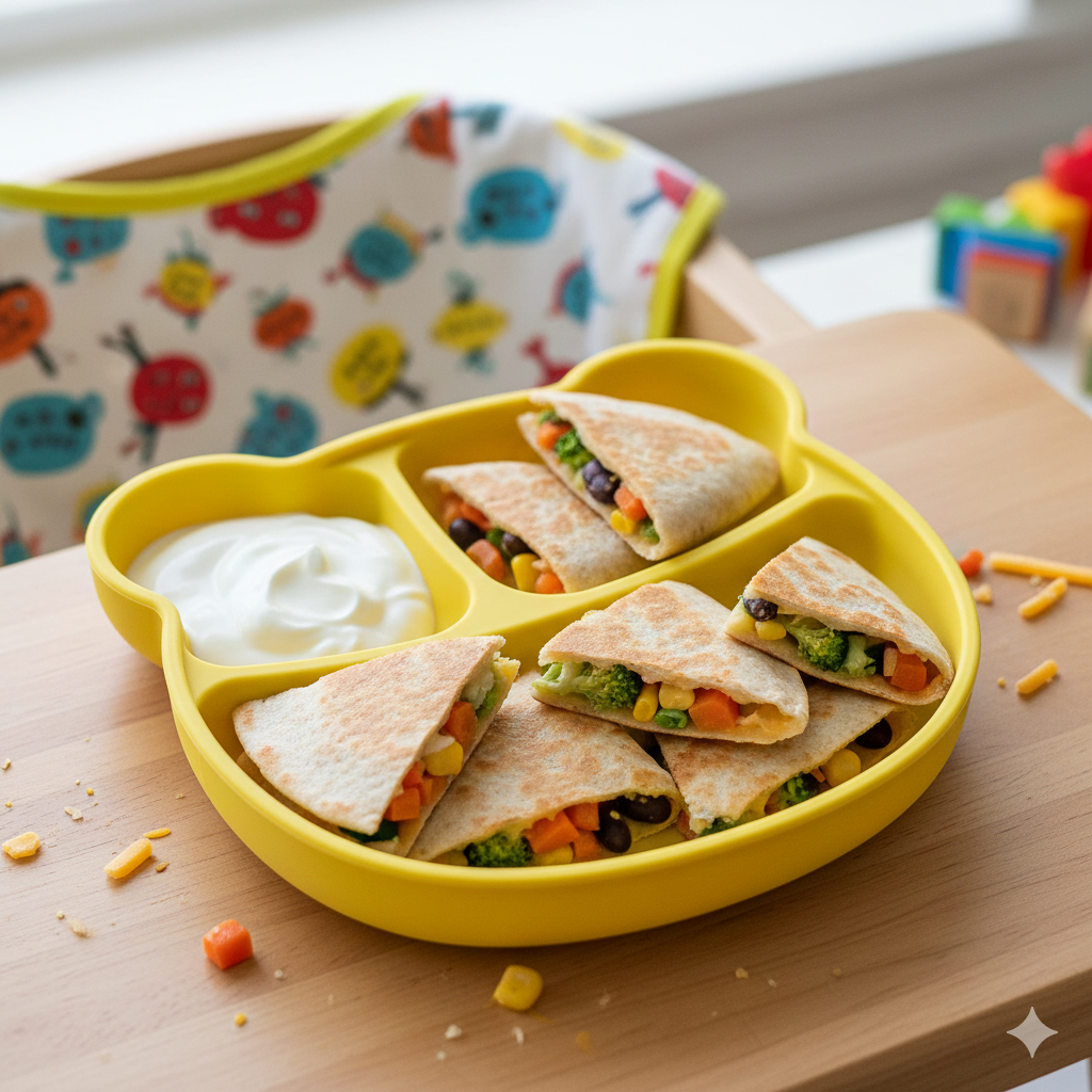 mini veggie quesadillas 5 ingredient toddler meal