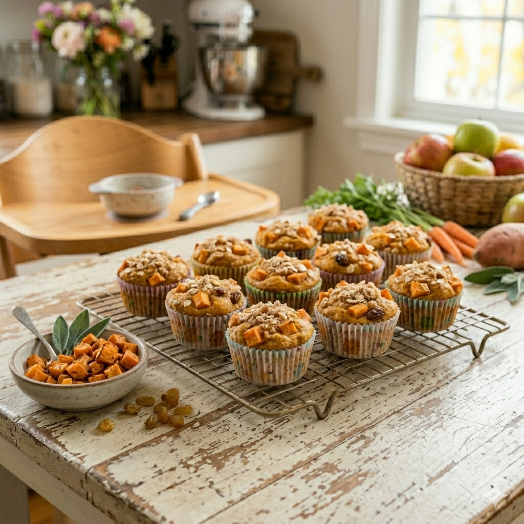 Sweet potato toddler muffins rich in vitamin A